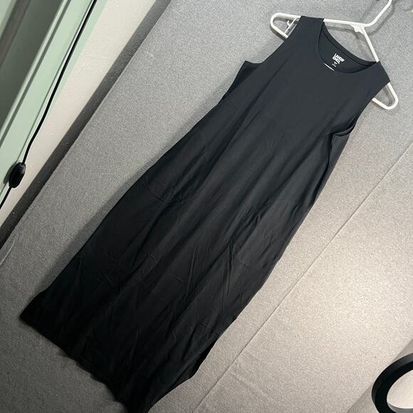 Lands End Petite High Neck Cover-Up Maxi Dress Black, Petite X-Small - Picture 1 of 13